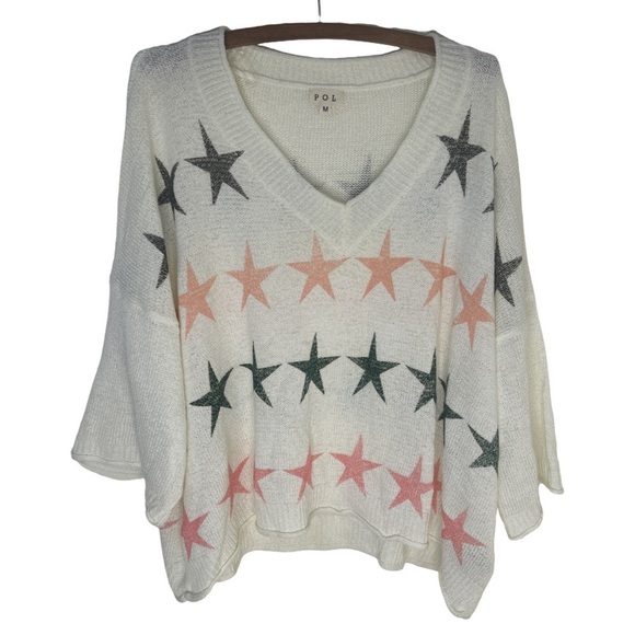 POL Slouchy Oversized Star Print Sweater Size Medium - Picture 1 of 16